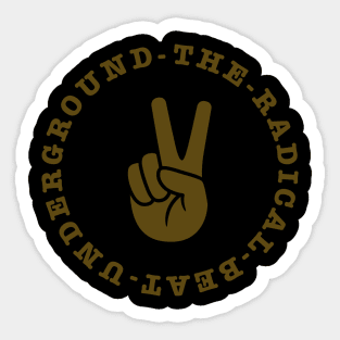 THE RADICAL BEAT UNDERGROUND Brown Logo Sticker